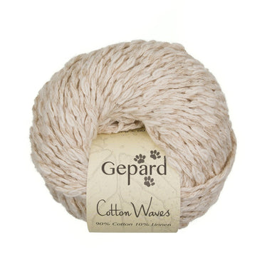 Cotton Waves cotton yarn by Gepard Garn in 102 Raw White