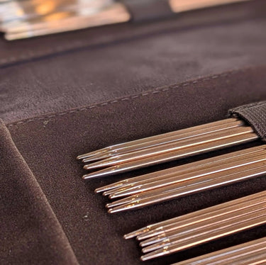 Cypra COPPER DOUBLE POINTED NEEDLE SET - Large with sleek, polished finish for knitting projects like socks and sleeves.