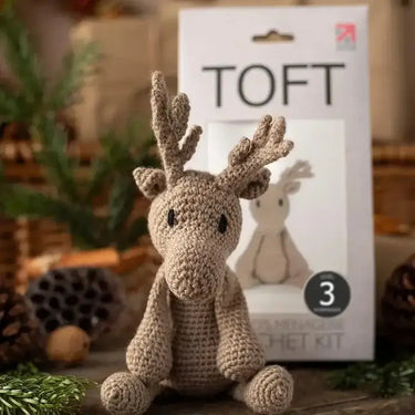 TOFT | Donna the Reindeer Kit | Amigurumi Crochet Toy, , Crochet Donna the Reindeer with this TOFT festive kit! Includes wool, hook & stuffing—ideal UK amigurumi project for confident crocheters., Knit With Me