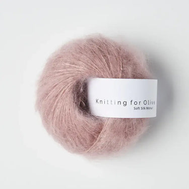 Knitting For Olive | Soft Silk Mohair, colour: Dusty Rose, A luxurious mohair yarn blend. Finest Kid Mohair and Mulberry silk fingering yarn. This yarn is incredible held double or with Knitting For Olive Merino, Knit With Me