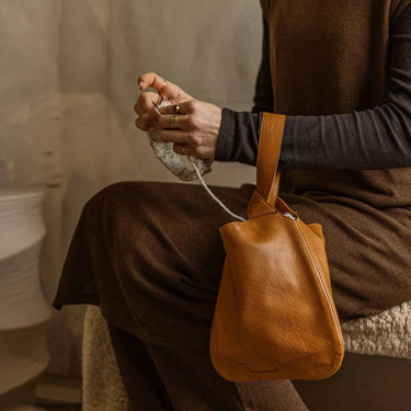 Dzana Project Bag | muud premium knitting accessories in Black option at Knit With Me yarn shop