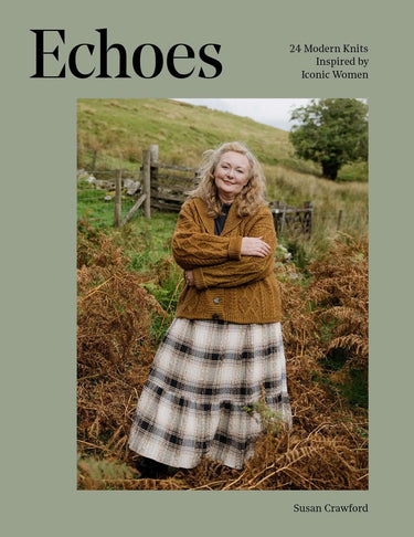 Susan Crawford | Echoes Book | Iconic Knits, , Discover 'Echoes' by Susan Crawford – 24 modern knit patterns inspired by iconic women. A must-have heirloom design book for UK knitters, Knit With Me
