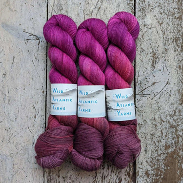 Wild Atlantic| Emer | Organic Merino Wool, Colour: Fruits Of The Hedgerow, Emer is a beautifully squishable organic merino wool. This fine base is wonderfully soft, making it the perfect match for next to skin garments and accessories. 4-ply/fingering wei