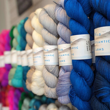 Wild Atlantic| Emer | Organic Merino Wool, Colour: Fushia Pop, Emer is a beautifully squishable organic merino wool. This fine base is wonderfully soft, making it the perfect match for next to skin garments and accessories. 4-ply/fingering weight 100g/400