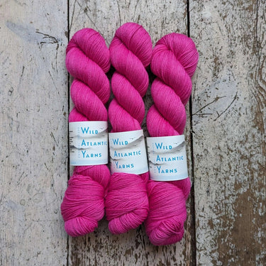 Wild Atlantic| Emer | Organic Merino Wool, Colour: Wild Rose, Emer is a beautifully squishable organic merino wool. This fine base is wonderfully soft, making it the perfect match for next to skin garments and accessories. 4-ply/fingering weight 100g/400m