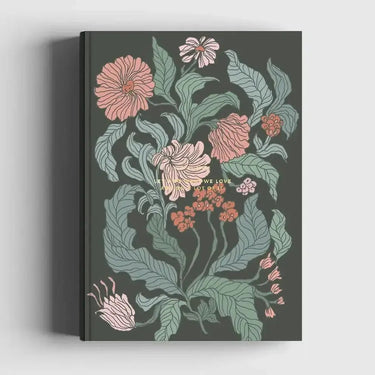 Flower Notebook with illustrated floral motifs by Tytti Laitakari, perfect for projects and notes, featuring Peach Blossom design.