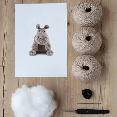 TOFT Georgina the Hippo | Beginner Crochet Animal Kit, , Crochet Georgina the Hippo with TOFT’s beginner-friendly kit. Includes UK wool, hook & stuffing—perfect for gifts or first projects., Knit With Me
