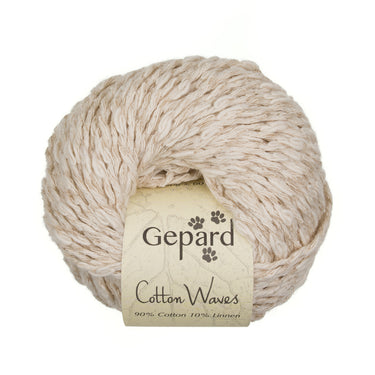 Cotton Waves cotton yarn by Gepard Garn in 102 Raw White
