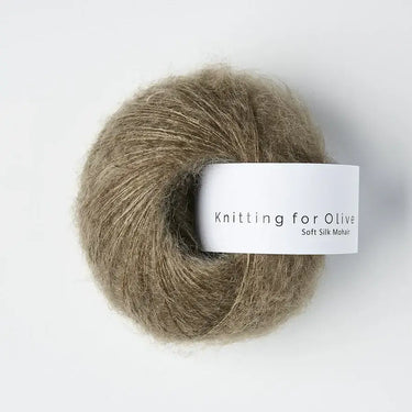 Knitting For Olive | Soft Silk Mohair, colour: Hazel, A luxurious mohair yarn blend. Finest Kid Mohair and Mulberry silk fingering yarn. This yarn is incredible held double or with Knitting For Olive Merino, Knit With Me