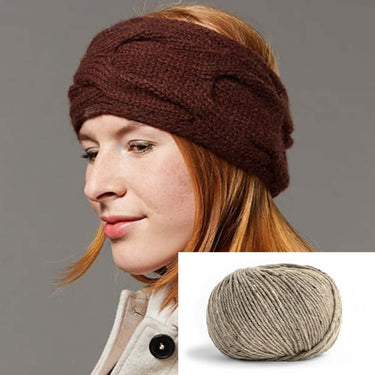 Ilma Kit with Lamana Como Grande, Color: 47T Muscat, This ear warmer, by the designers at Lamana, is just gorgeous! It is a super quick knit, so a great quick knit gift, or perfect if in need of a finished object quick hit! It's knitted back and forth and