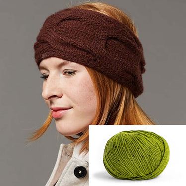 Ilma Kit with Lamana Como Grande, Color: 66T Kiwi, This ear warmer, by the designers at Lamana, is just gorgeous! It is a super quick knit, so a great quick knit gift, or perfect if in need of a finished object quick hit! It's knitted back and forth and t
