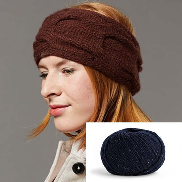 Ilma Kit with Lamana Como Grande, Color: 11T Navy, This ear warmer, by the designers at Lamana, is just gorgeous! It is a super quick knit, so a great quick knit gift, or perfect if in need of a finished object quick hit! It's knitted back and forth and t