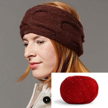 Ilma Kit with Lamana Como Grande, Color: 33T Carmine, This ear warmer, by the designers at Lamana, is just gorgeous! It is a super quick knit, so a great quick knit gift, or perfect if in need of a finished object quick hit! It's knitted back and forth an