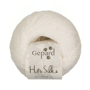 Hor Silke linen and tussah silk yarn by Gepard Garn in 100 Birch Bark
