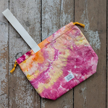 Ice Dyed Craft Project Bags - Large in Orange Tree Z13 option at Knit With Me yarn shop