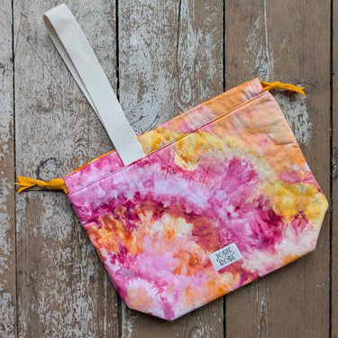 Ice Dyed Craft Project Bags - Large in Orange Tree Z14 option at Knit With Me yarn shop