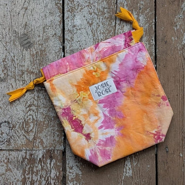 Ice Dyed Project Knitting Bag - Small in Orange Tree Z4 option at Knit With Me yarn shop