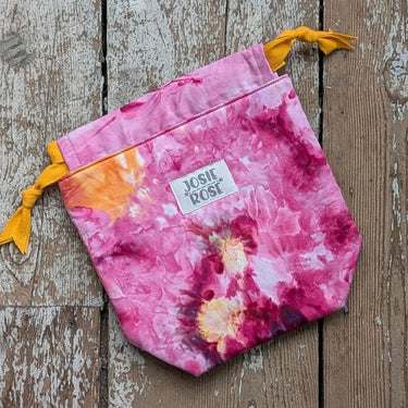 Ice Dyed Project Knitting Bag - Small in Orange Tree Z5 option at Knit With Me yarn shop