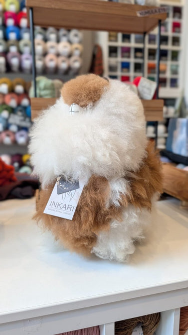 Inkari Stuffed Alpaca Animals in Medium 32cm Macchiato (68) option at Knit With Me yarn shop