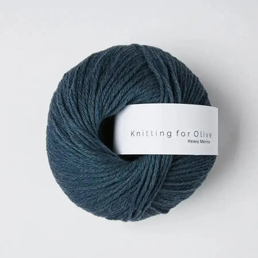 Dark teal Knitting for Olive Heavy Merino ball, 100% Merino wool, soft and natural texture, eco-friendly New Zealand wool.
