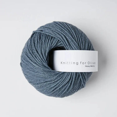 Knitting for Olive Heavy Merino yarn ball in blue, soft 100% Merino wool from New Zealand, perfect for knitting projects.