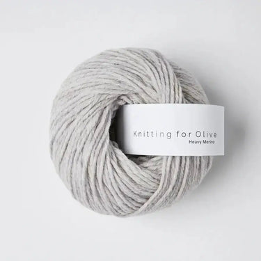 Knitting for Olive Heavy Merino yarn ball in natural white color, 100% Merino wool, sourced from non-mulesed sheep in New Zealand.