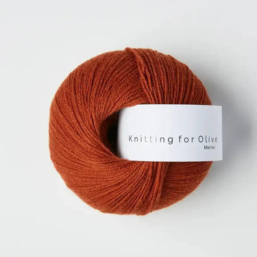 Knitting For Olive | Merino | Fingering Weight, Color: Rust, Soft, breathable merino wool yarn for ethical knitwear. Fingering weight, non-mulesed & ideal knitting wool UK for layering & outdoor makes, Knit With Me