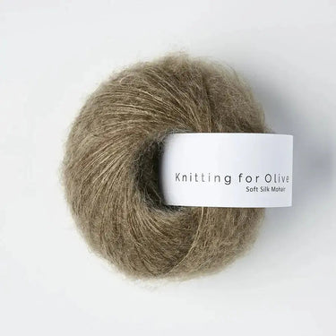 Knitting For Olive | Soft Silk Mohair, colour: Hazel, A luxurious mohair yarn blend. Finest Kid Mohair and Mulberry silk fingering yarn. This yarn is incredible held double or with Knitting For Olive Merino, Knit With Me