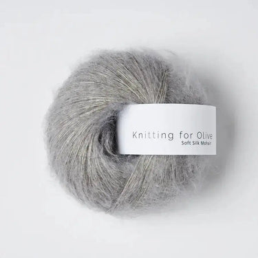 Knitting For Olive | Soft Silk Mohair, colour: Rainy Day, A luxurious mohair yarn blend. Finest Kid Mohair and Mulberry silk fingering yarn. This yarn is incredible held double or with Knitting For Olive Merino, Knit With Me