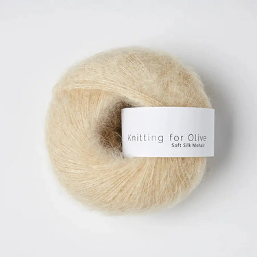 Knitting For Olive Soft Silk Mohair yarn in natural cream color, luxurious blend of Kid Mohair and Mulberry silk.