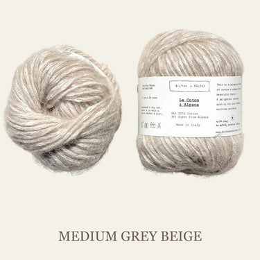 Le Coton & Alpaca in Medium Grey Beige option at Knit With Me yarn shop