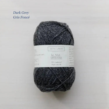 Le Petit Lambswool | Biches and Buches, colour: Dark grey, The lambswool blend provides the perfect balance of structure and drape. This fingering-weight yarn is a Scottish lambswool with tweed yarn speckles. , Knit With Me