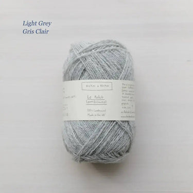 Le Petit Lambswool | Biches and Buches, colour: Light Grey, The lambswool blend provides the perfect balance of structure and drape. This fingering-weight yarn is a Scottish lambswool with tweed yarn speckles. , Knit With Me