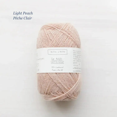 Le Petit Lambswool | Biches and Buches, colour: Light Peach, The lambswool blend provides the perfect balance of structure and drape. This fingering-weight yarn is a Scottish lambswool with tweed yarn speckles. , Knit With Me