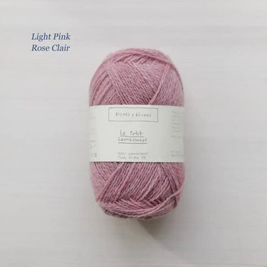 Le Petit Lambswool | Biches and Buches, colour: Light Pink, The lambswool blend provides the perfect balance of structure and drape. This fingering-weight yarn is a Scottish lambswool with tweed yarn speckles. , Knit With Me