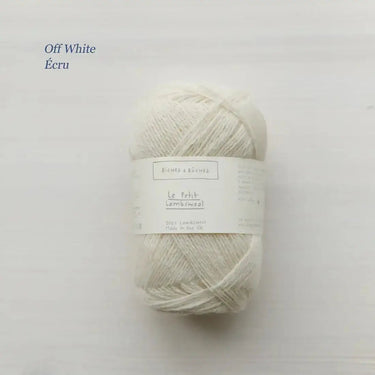 Le Petit Lambswool | Biches and Buches, colour: Off White, The lambswool blend provides the perfect balance of structure and drape. This fingering-weight yarn is a Scottish lambswool with tweed yarn speckles. , Knit With Me