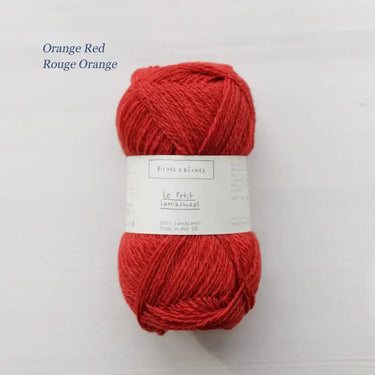 Le Petit Lambswool | Biches and Buches, colour: Orange Red, The lambswool blend provides the perfect balance of structure and drape. This fingering-weight yarn is a Scottish lambswool with tweed yarn speckles. , Knit With Me