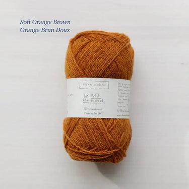 Le Petit Lambswool | Biches and Buches, colour: Soft Orange Brown, The lambswool blend provides the perfect balance of structure and drape. This fingering-weight yarn is a Scottish lambswool with tweed yarn speckles. , Knit With Me