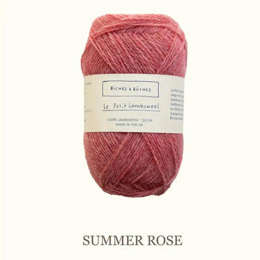 Le Petit Lambswool | Biches and Buches, colour: Summer Rose, The lambswool blend provides the perfect balance of structure and drape. This fingering-weight yarn is a Scottish lambswool with tweed yarn speckles. , Knit With Me