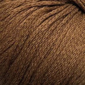 Løvetand by CaMaRose organic linen chainette yarn in brown, ideal for summer knitwear and crochet projects.