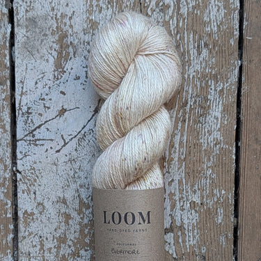 Loom | Alpaca Linen & Silk 4ply yarn in Evermore option at Knit With Me yarn shop