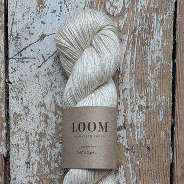 Loom Alpaca, Linen & Silk, 4ply yarn in Natural at Knit With Me yarn shop
