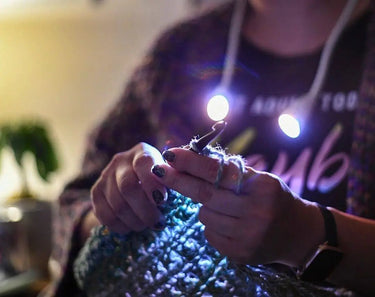 Lumos Knitting Light | Neck Light, , Knit anytime with the Lumos knitting neck light! The Lumos light is perfect for hands-free crafting. Shop the Lumos knitting light for bright, focused lighting., Knit With Me