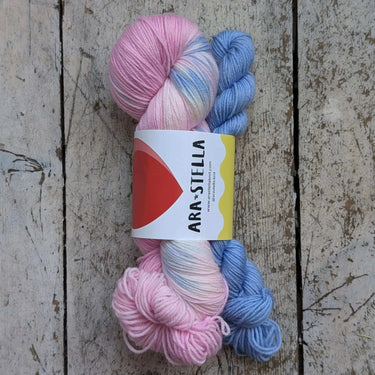 ARA STELLA | Luxe Sock Kit | Merino Nylon Hand-Dyed Yarn, Color: 1998, Exclusive ARA STELLA sock kit with 100g + 20g merino blend. Hand-dyed in Surrey, UK—perfect for socks, scarves & soft next-to-skin knits., Knit With Me