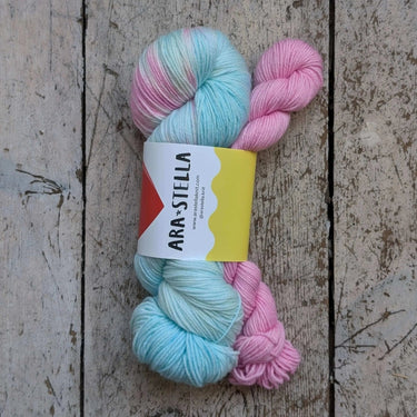 ARA STELLA | Luxe Sock Kit | Merino Nylon Hand-Dyed Yarn, Color: Amalfi, Exclusive ARA STELLA sock kit with 100g + 20g merino blend. Hand-dyed in Surrey, UK—perfect for socks, scarves & soft next-to-skin knits., Knit With Me