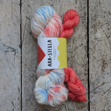 ARA STELLA | Luxe Sock Kit | Merino Nylon Hand-Dyed Yarn, Color: Seoul, Exclusive ARA STELLA sock kit with 100g + 20g merino blend. Hand-dyed in Surrey, UK—perfect for socks, scarves & soft next-to-skin knits., Knit With Me