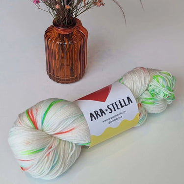 ARA STELLA Luxe Sock Yarn | Hand-Dyed Merino Blend 4ply, Color: Match Point, Lusciously soft ARA STELLA Luxe Sock yarn, hand-dyed in Surrey. Made with extra fine superwash merino and nylon for strength. Ideal for socks & scarves., Knit With Me