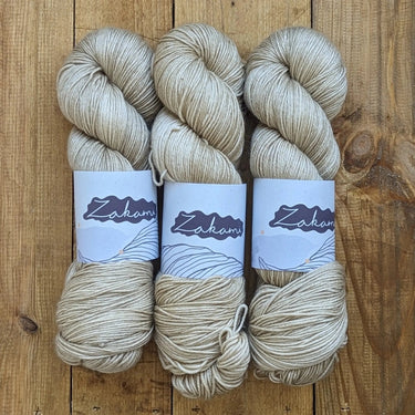 Zakami | Luxury Merino Silk Fingering | Soft Shine & Drape, Colour: Oatmeal, Zakami Luxury Merino Silk Fingering offers softness, shine, and superb drape. Hand-dyed in Edinburgh, it's perfect for shawls, baby knits, and delicate garments, Knit With Me