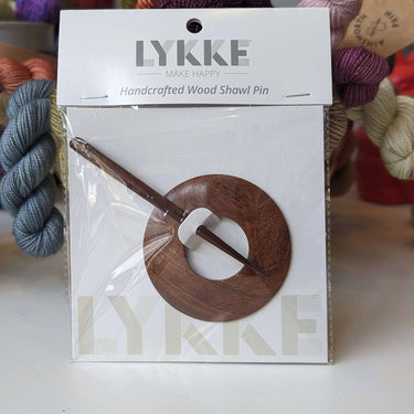 Lykke Shawl Pins | Rosewood & Mango Finishing Touch UK, Style: Rosewood Circle, Add a handcrafted finish to shawls & knits with Lykke wood pins. Elegant rosewood or mango—ideal for UK-made garments & gifts., Knit With Me