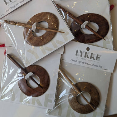 Lykke Shawl Pins | Rosewood & Mango Finishing Touch UK, Style: Rosewood Oval, Add a handcrafted finish to shawls & knits with Lykke wood pins. Elegant rosewood or mango—ideal for UK-made garments & gifts., Knit With Me